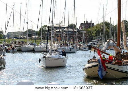 Enkhuizen, Historical Marina Filled With Sailing Ships