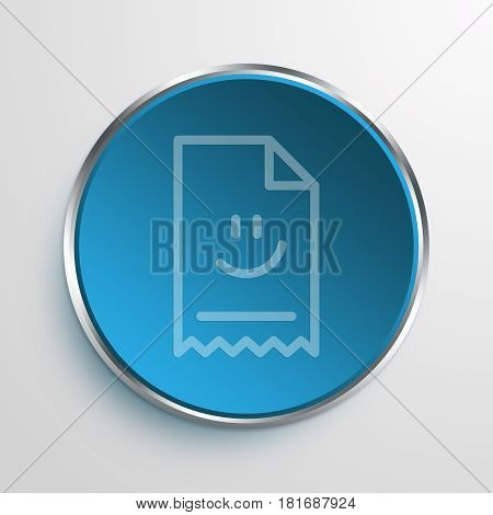 Blue Sign Happy Face Invoice Symbol icon Business Concept