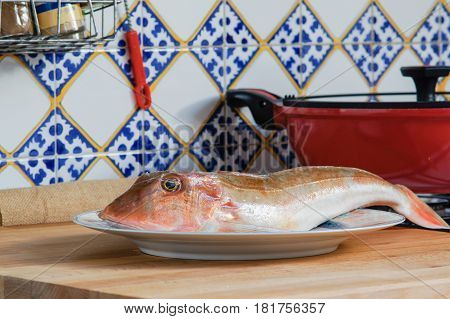Fresh Fish With Red Scales