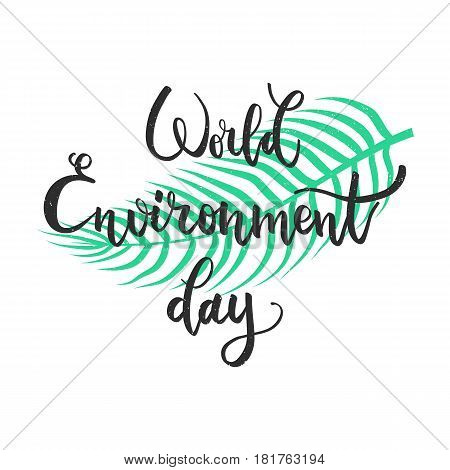 Earth day concept. Save planet. World environment day lettering inscription background. Vector illustration.