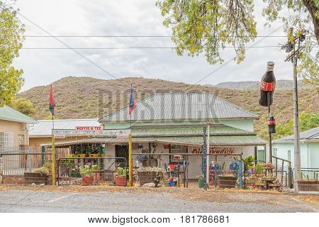 DE RUST SOUTH AFRICA - MARCH 23 2017: A road stall in De Rust a village in the Western Cape Province of South Africa