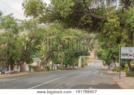 DE RUST SOUTH AFRICA - MARCH 23 2017: A street scene in De Rust a village in the Western Cape Province of South Africa