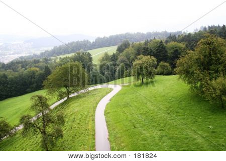 Gekrümmten Pfad In Green Mountain