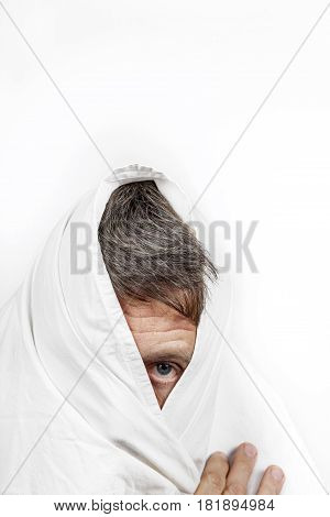 Face Of Man Partially Covered