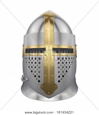 Knight Helmet isolated on white background. 3D render
