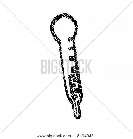 silhouette drawing thermometer with temperature scale vector illustration