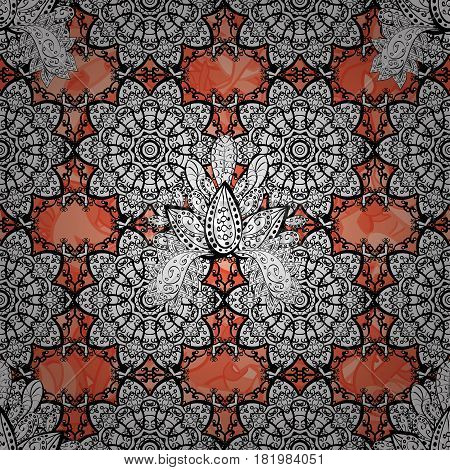 Seamless pattern. Vector white floral ornament brocade textile and glass pattern. White with floral pattern. Background with white elements.
