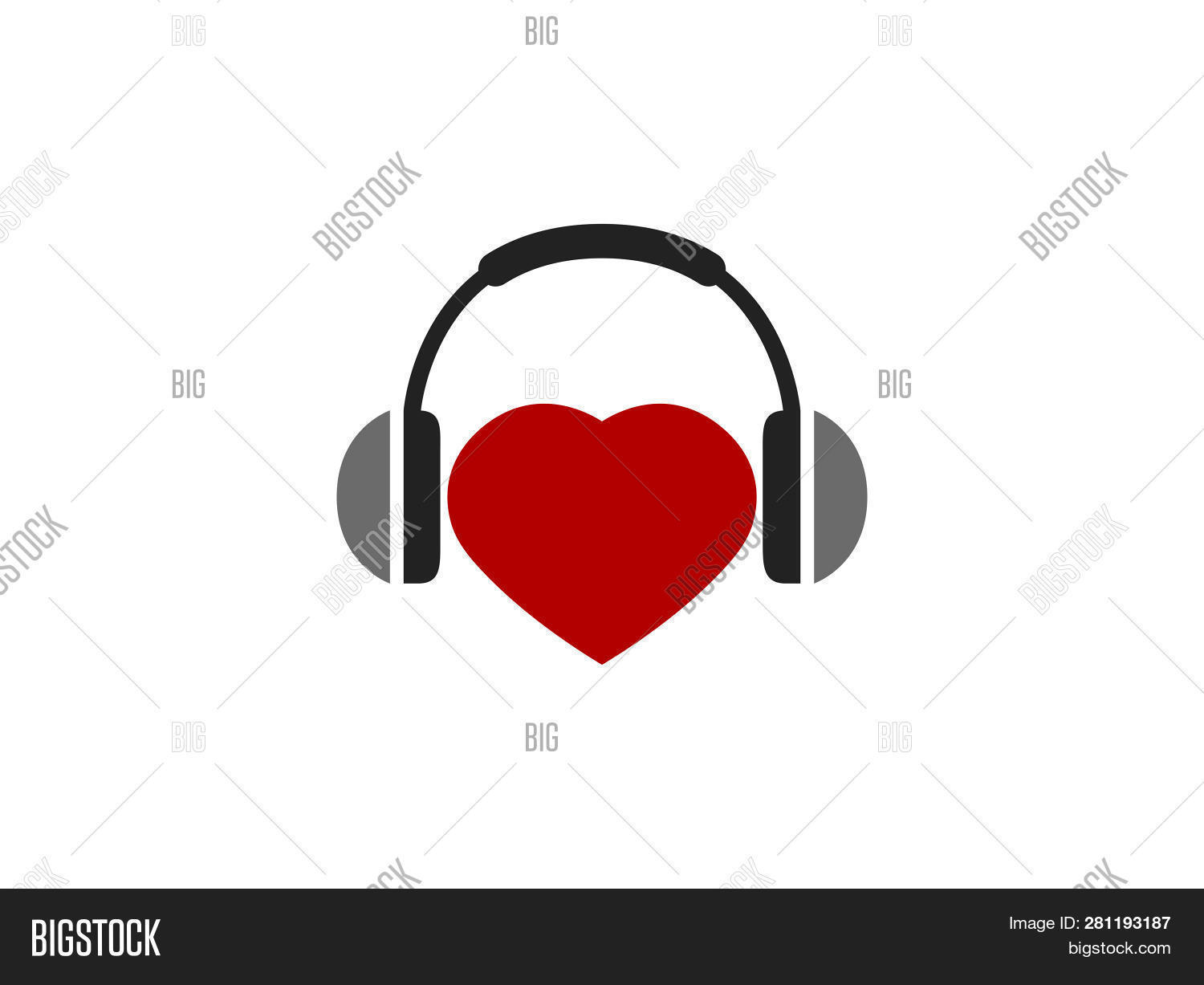 Headphones Heart Vector & Photo (Free Trial) Bigstock