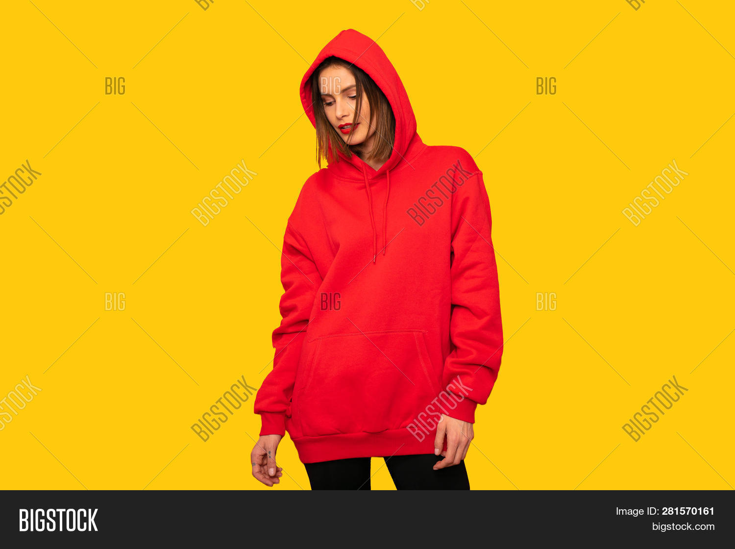 Young Girl Red Hoodie Image Photo Free Trial Bigstock