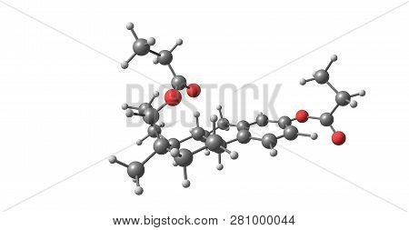 Estradiol Dipropionate Molecular Structure Isolated On White