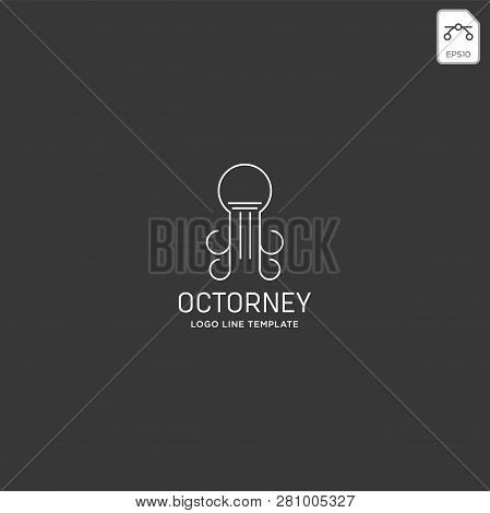 Elegant Attorney Logo Line Design Template Vector Illustration
