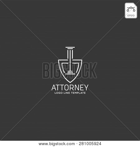 Elegant Attorney Logo Line Design Template Vector Illustration