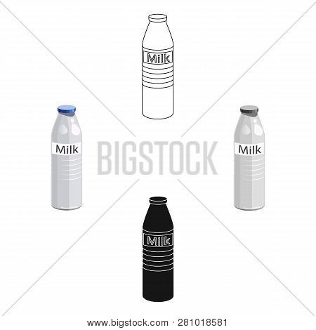 Plastic Milk Bottle Icon In Cartoon Style Isolated On White Background. Milk Product And Sweet Symbo