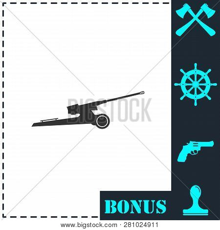 Howitzer Icon Flat. Simple Vector Symbol And Bonus Icon