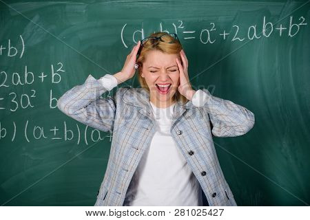 School. Home Schooling. Tired Woman. Study And Education. Modern School. Knowledge Day. Teacher On S