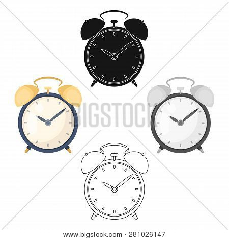 Bedside Clock Icon In Cartoon Style Isolated On White Background. Sleep And Rest Symbol Stock Vector