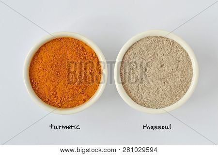 Homemade Face Mask Made Out Of Turmeric And Moroccan Rhassoul (ghassoul) Clay