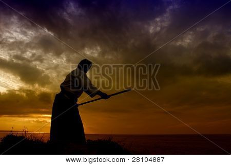 lutador de aikido jovem homem na luz do sol