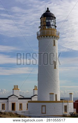 View Of The Mull Of Galloway Lighthouse And Surrounding Buildings In Dumfries And Galloway, Scotland
