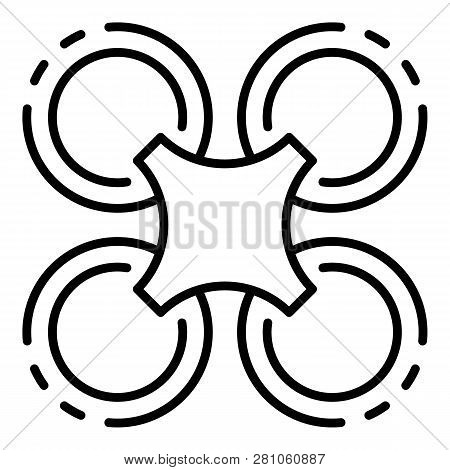 Drone Fly Away Icon. Outline Drone Fly Away Vector Icon For Web Design Isolated On White Background