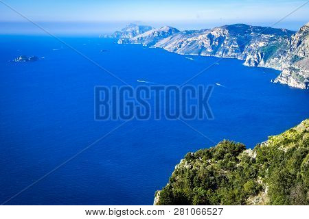 Positano And Amalfi Coast From Sentiero Degli Dei - The Path Of The Gods Hike