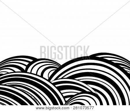 Abstract Wavy Background. Optical Spripe Pattern. Wavy Black And White Wallpaper