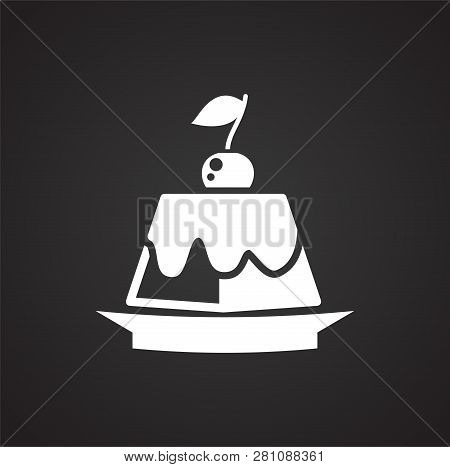 Dietic Dessert Icon On Black Background For Graphic And Web Design, Modern Simple Vector Sign. Inter