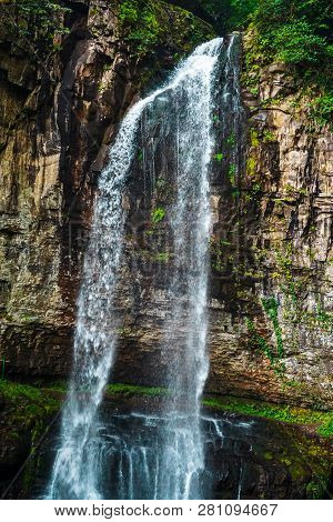 Waterfall Giant. Eastern Abkhazia. Near The Town Of Tkvarcheli. Akarmara District.