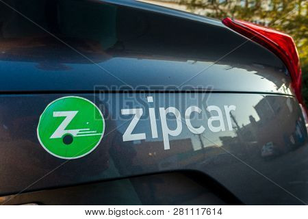 Chicago, USA - September 25, 2018: Zipcar car rental and sharing company logo