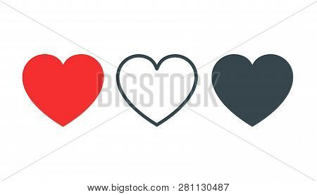 Like and Heart icon. Live stream video, chat, likes. Social nets like red heart web buttons isolated on white background. Vector illustaration