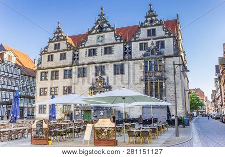 Hann. Munden, Germany - May 07, 2018: Historic Town Hall In He Center Of Hann. Muenden, Germany