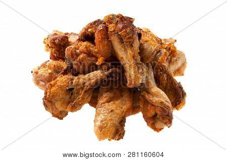 Fried Chiken Wings Isolated On White Background