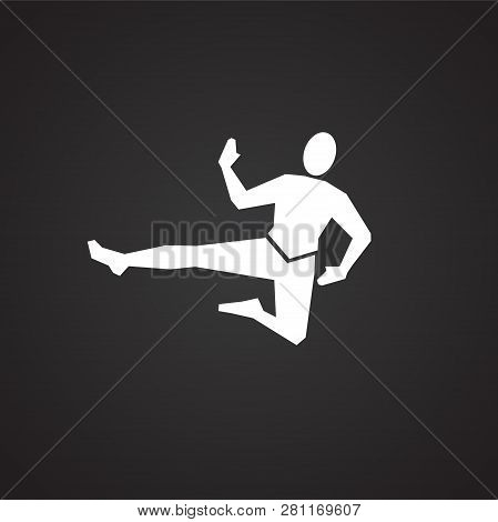 Karate Icon On Black Background Icon For App Or Web Using