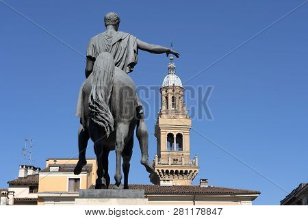 Casale Monferrato, Alessandria, Piedmont, Italy: The Square Known As Piazza Giuseppe Mazzini