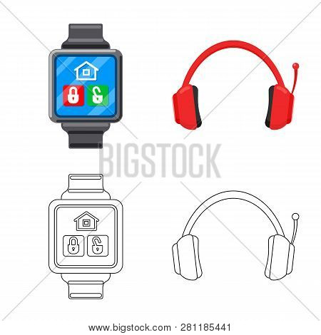 Vector Illustration Of Laptop And Device Logo. Set Of Laptop And Server Stock Vector Illustration.