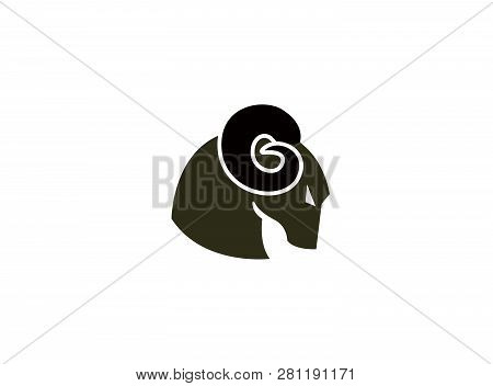 Bighorn Sheep Head With Angry Face For Logo Design