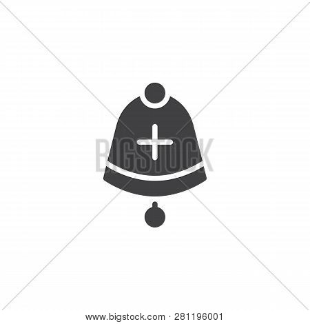 Add Alert Vector Icon. Filled Flat Sign For Mobile Concept And Web Design. Bell With Plus Simple Sol