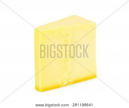 Piece Of Resh Parmesan Cheese On White Background