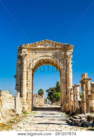 Arch Of Hadrian At The Al-bass Tyre Necropolis. Unesco World Heritage In Lebanon