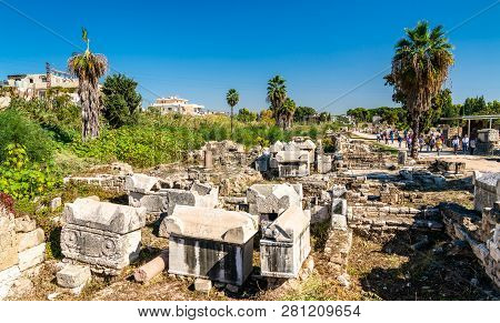 Ruins Of The Al-bass Tyre Necropolis. Unesco World Heritage In Lebanon