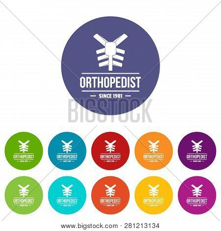 Spine Orthopedic Icons Color Set For Any Web Design On White Background