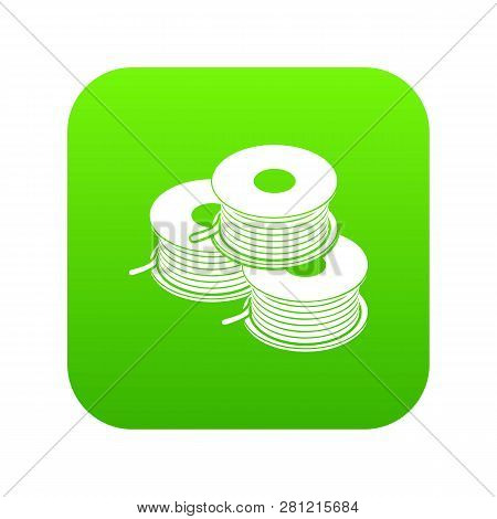 Coil For D Printer Icon Green Isolated On White Background