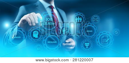 Job Search Human Resources Recruitment Career Business Internet Technology Concept.