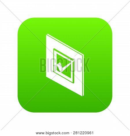 Voted Sign Icon Green Isolated On White Background