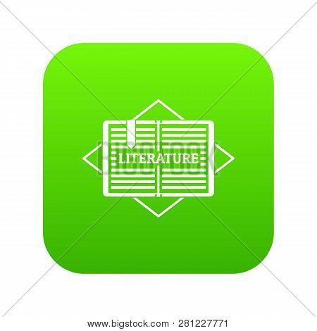 Literature Icon Green Isolated On White Background