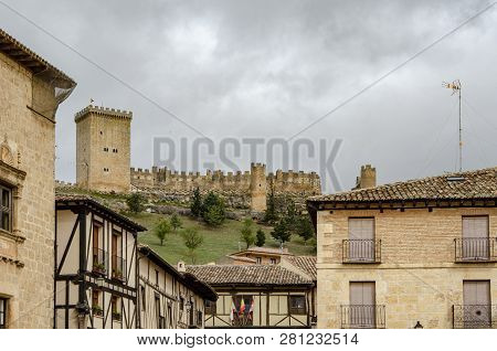 Castle Of Penaranda De Duero In Province Of Burgos, Spain