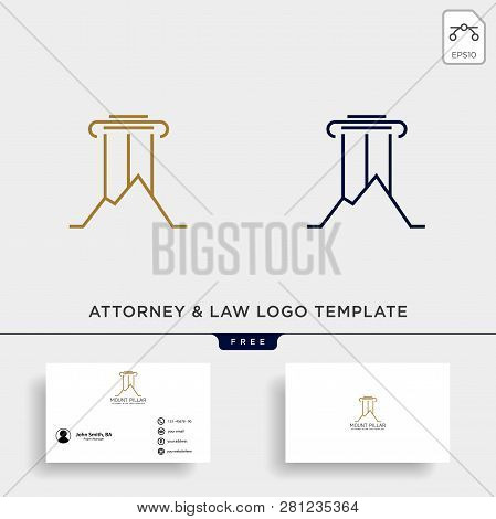 Elegant Attorney Logo Line Design Template Vector Illustration