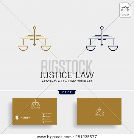 Elegant Attorney Logo Line Design Template Vector Illustration
