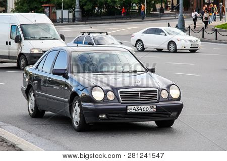 Moscow, Russia - June 3, 2012: Motor Car Mercedes-benz W210 E-class In The City Street.