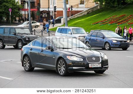Moscow, Russia - June 3, 2012: Motor Car Jaguar Xf In The City Street.
